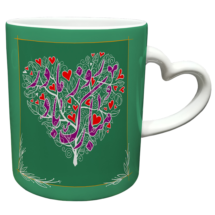 ماگ مدل دسته قلبی طرح روز مادر کد 82