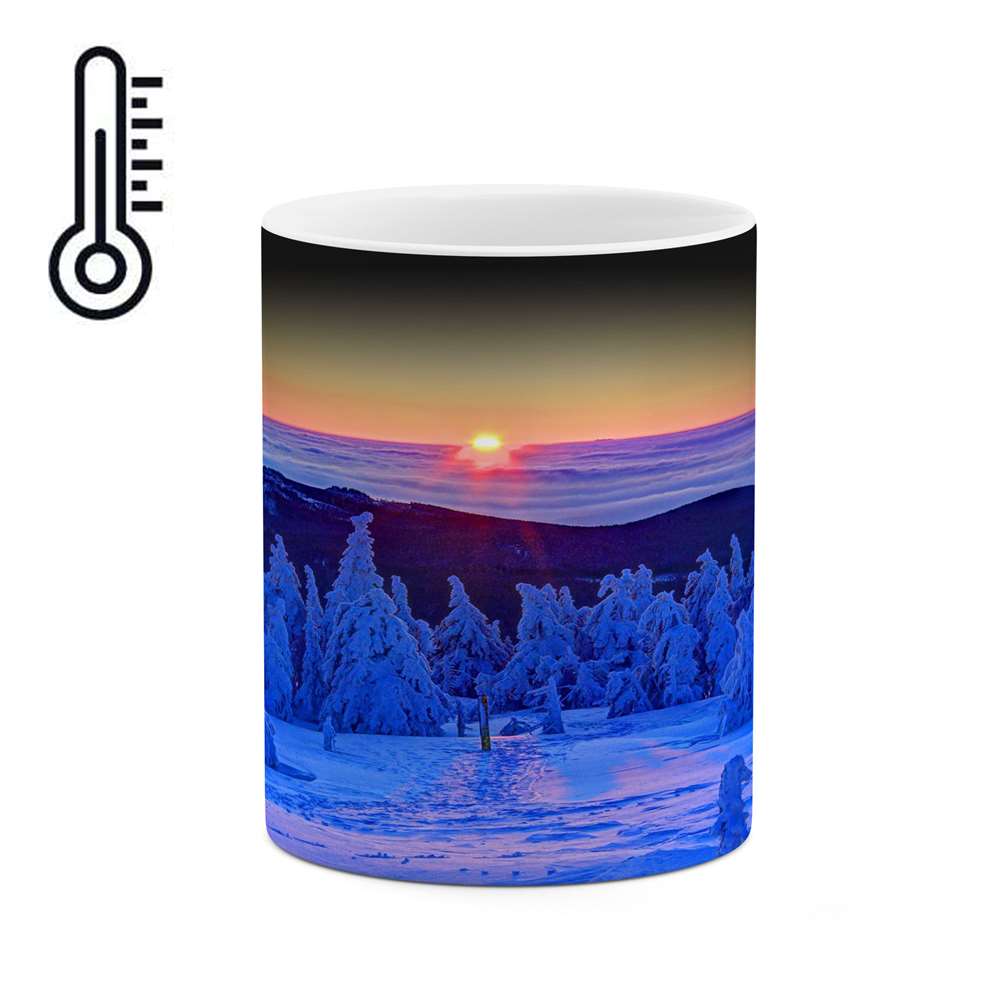 ماگ حرارتی کاکتی طرح منظره برفی مدل mgh15095