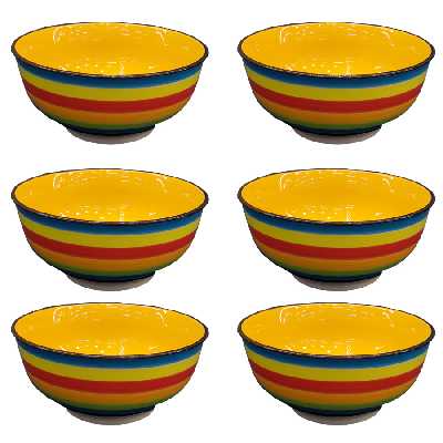 کاسه چینی مدل آبگوشت خوری هفت رنگ بسته 6 عددی