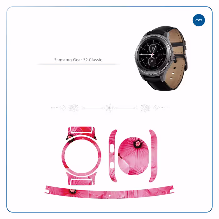 برچسب ماهوت طرح Pink_Flower مناسب برای ساعت هوشمند سامسونگ Galaxy Gear S2 Classic