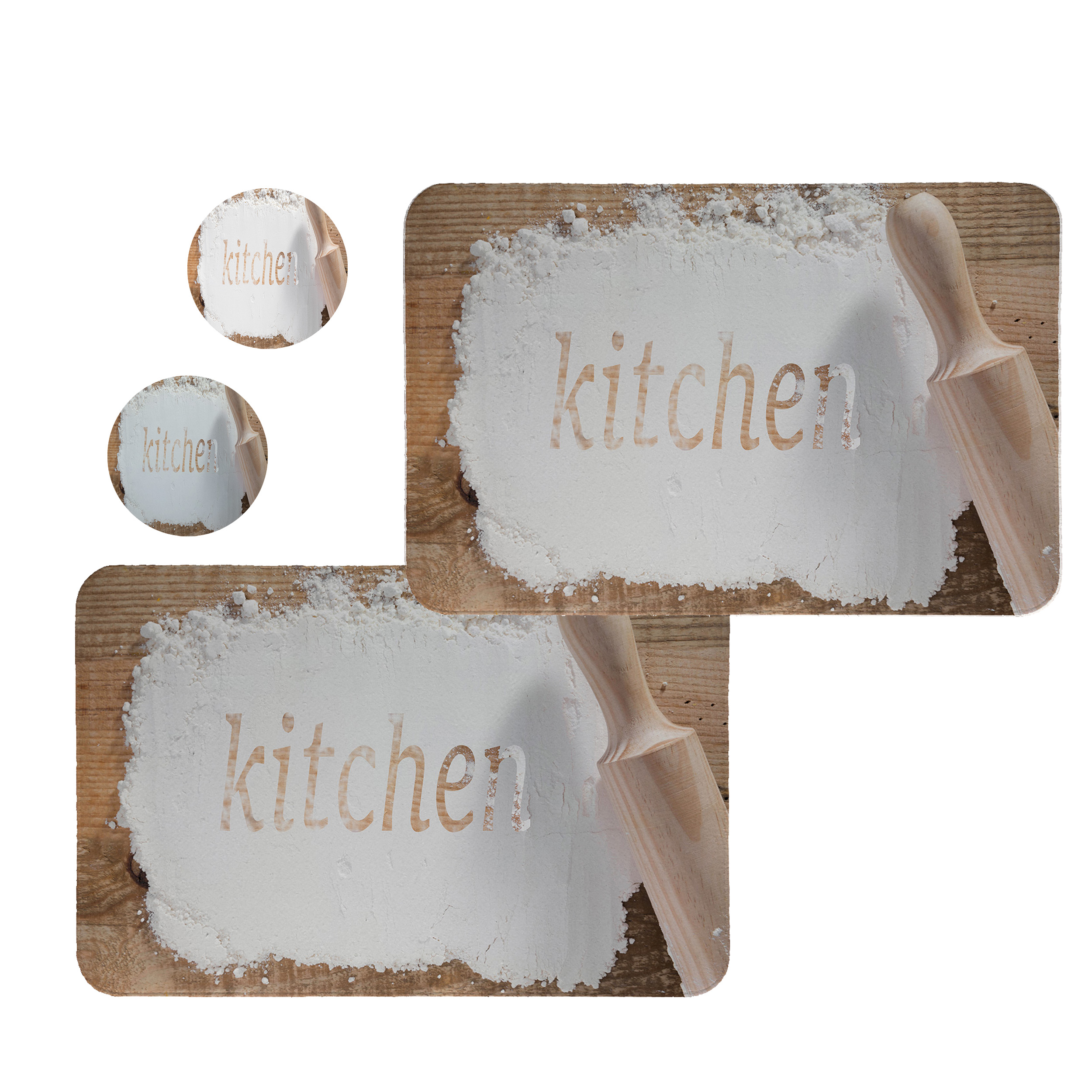 زیربشقابی طرح Kitchen کد 8341 مجموعه 2 عددی همراه زیر لیوانی