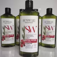 سان وی شامپو کافئین تقویت کننده SUNWAY NATURAL CAFFEINE SHAMPOO  مو  فاقد سولفات  ضدریزش SULFATE FREE      قیمت   قدیم