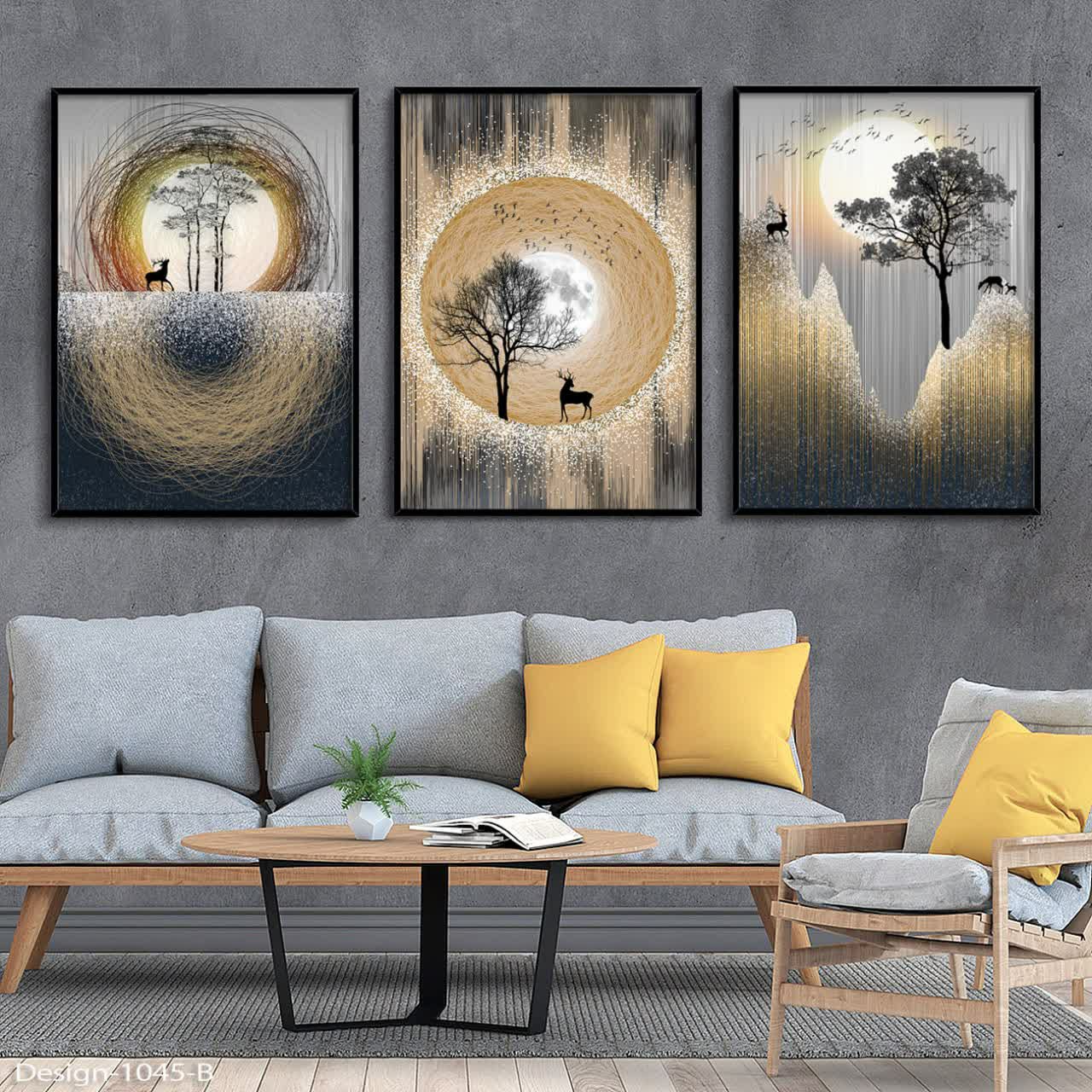 تابلو دکوراتیو رویای کوهستان 3تیکه سایز 35در50