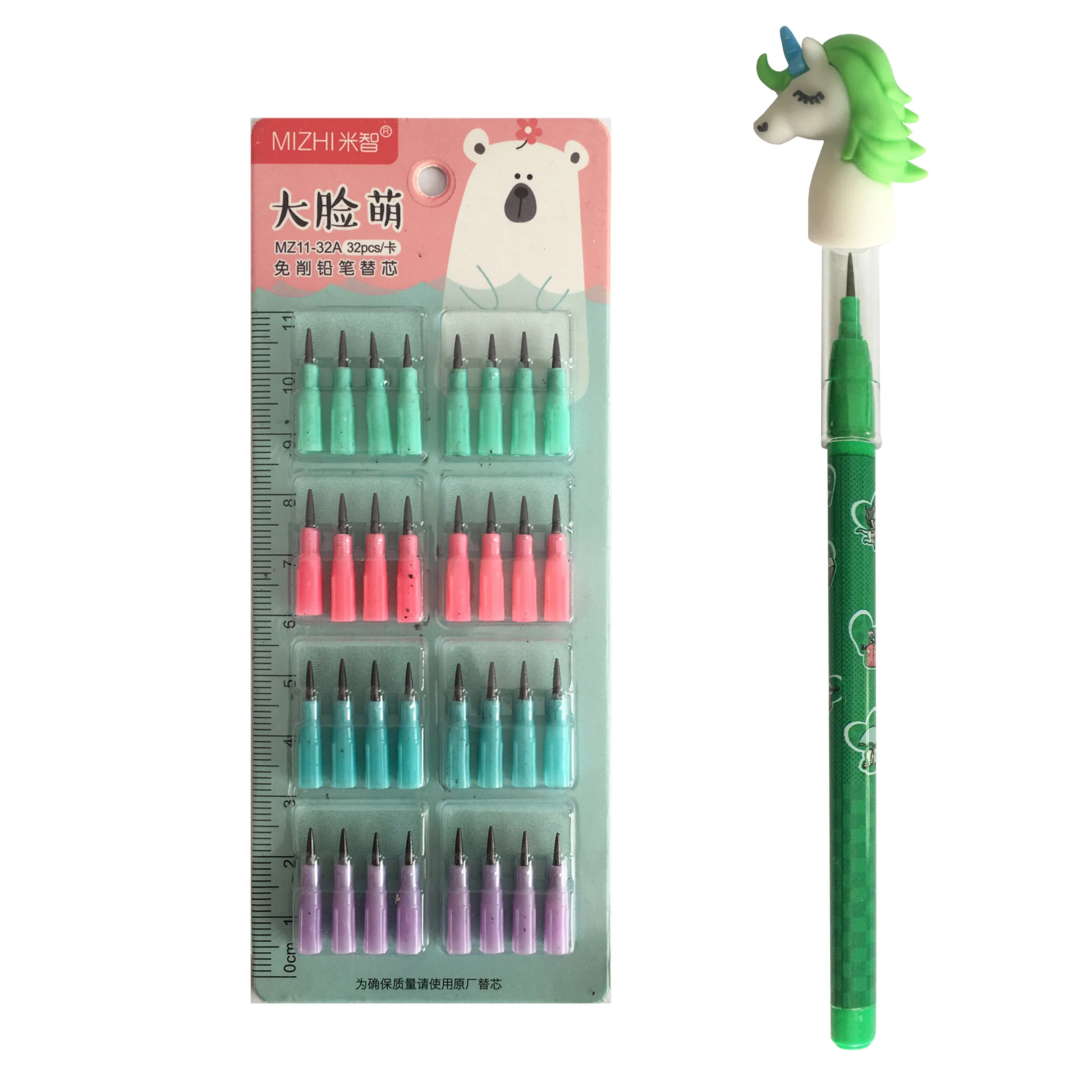 مداد فشنگی مدل  یونیکورن کد Z.ESHT  به همراه نوک بسته 32 عددی