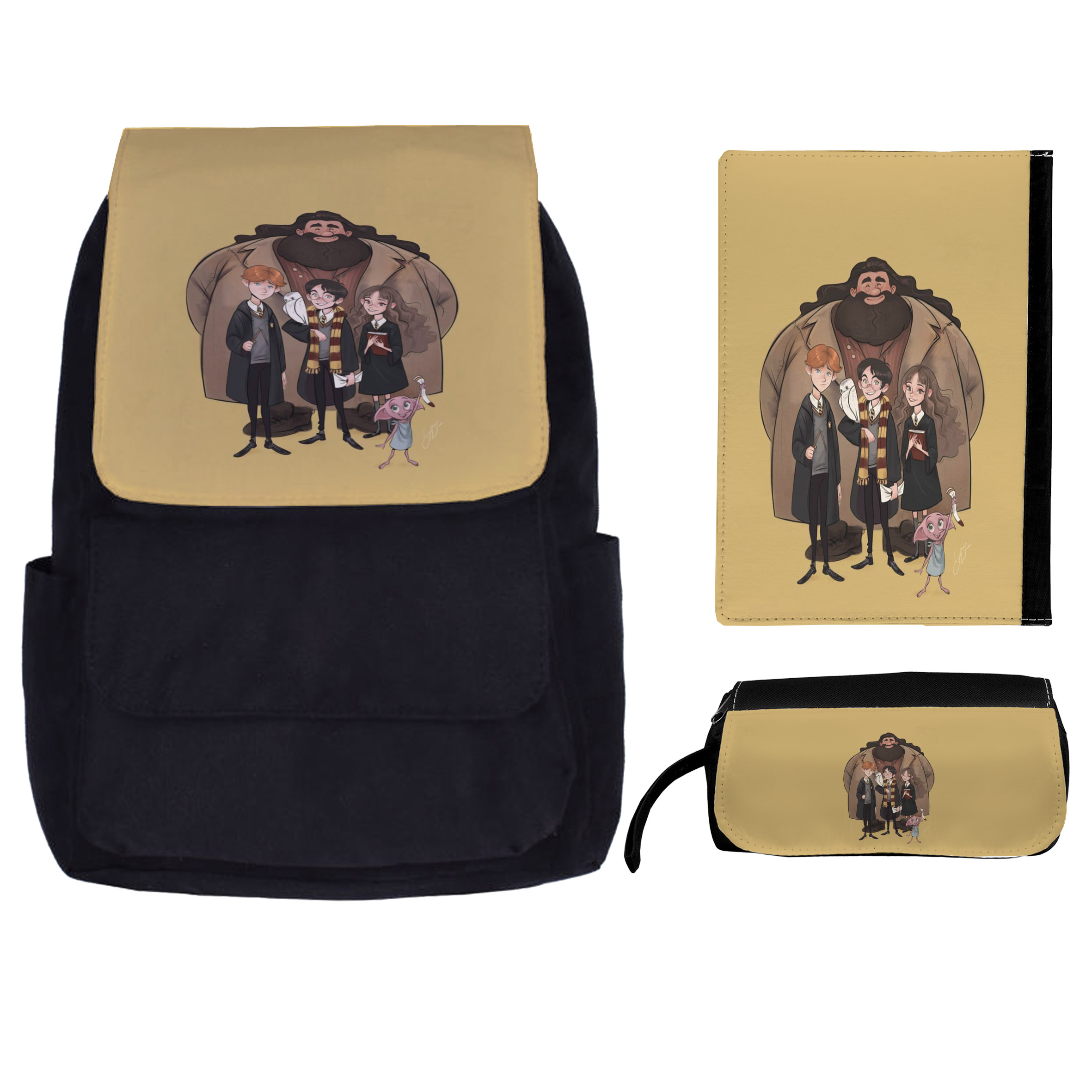 کوله پشتی طرح هری پاتر کد kkj 81 به همراه جامدادی و کلاسور 