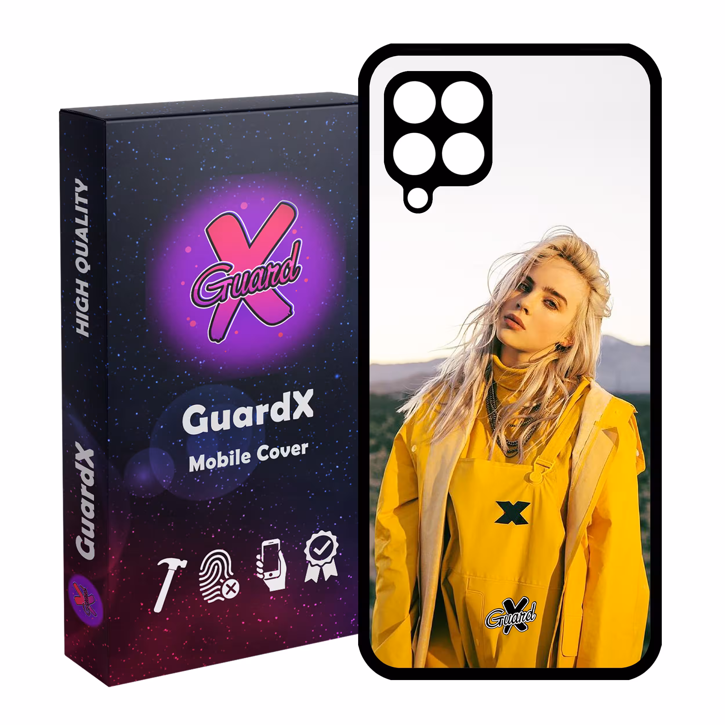 کاور گارد ایکس طرح Billie Eilish مدل Glass10227 مناسب برای گوشی موبایل سامسونگ Galaxy A12