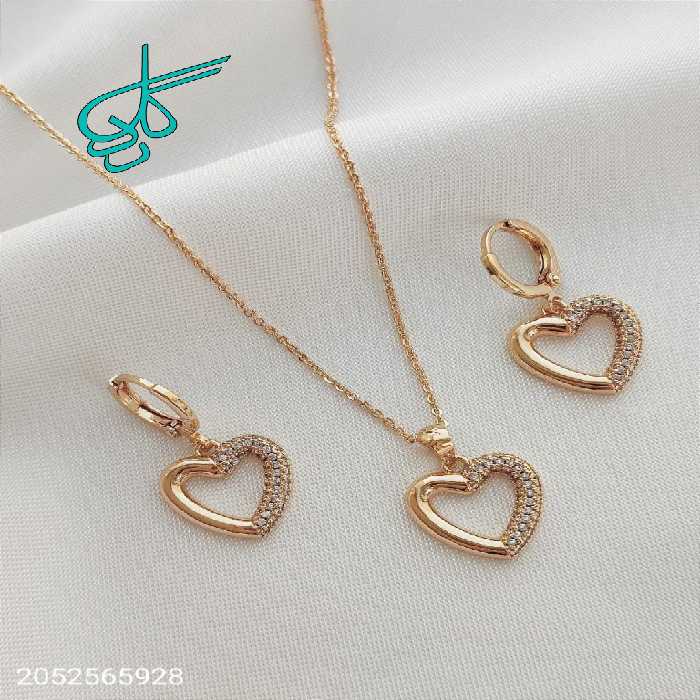 خرید نیم ست زنانه طرح قلب مارک YSX رنگ ثابت ضد حساسیت کیفیت عالی کد 1715304 - ردگل