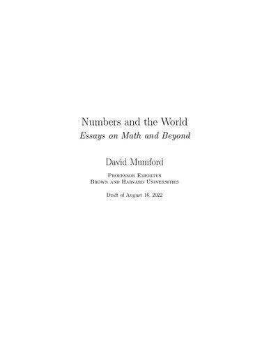 خرید و دانلود نسخه کامل کتاب Numbers and the world: Essays on Math and Beyond
