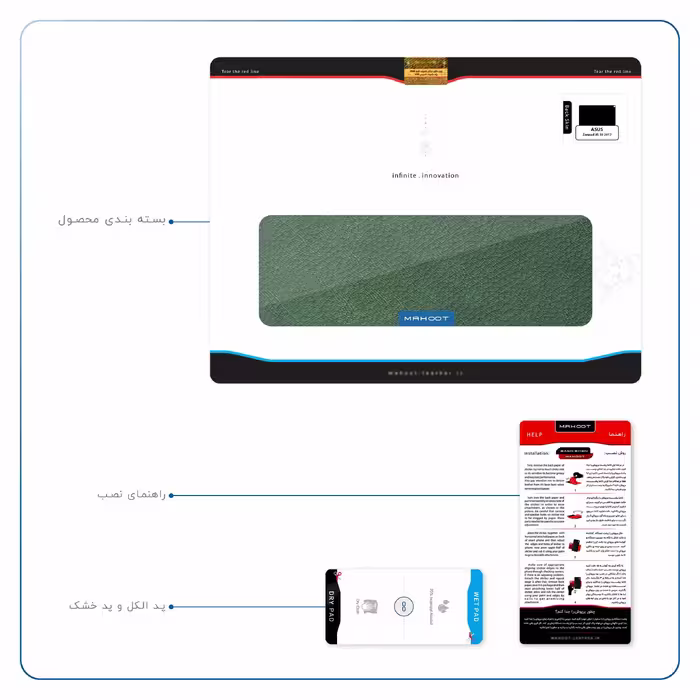 برچسب پوششی ماهوت مدل Green-Leather مناسب برای تبلت ایسوس Zenpad 3S 10 2017 Z500KL