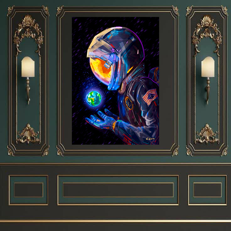 تابلو شاسی طرح شاسی فضانورد کد AR31099 | دنیای قاب