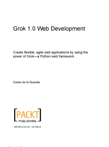 خرید و دانلود نسخه کامل کتاب Grok 1.0 Web Development