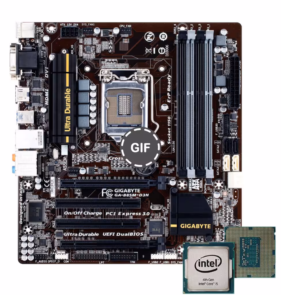 باندل مادربرد GA-B85M-D3H و Core i5 4570