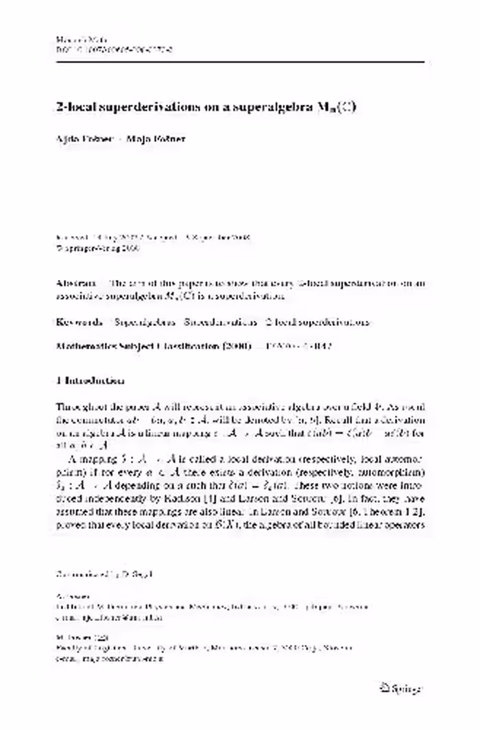 خرید و دانلود نسخه کامل کتاب 2-local superderivations on a superalgebra Mn(C)