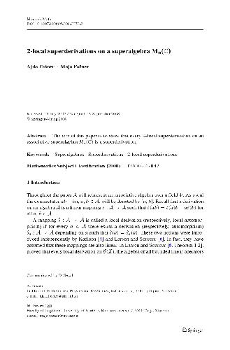 خرید و دانلود نسخه کامل کتاب 2-local superderivations on a superalgebra Mn(C)