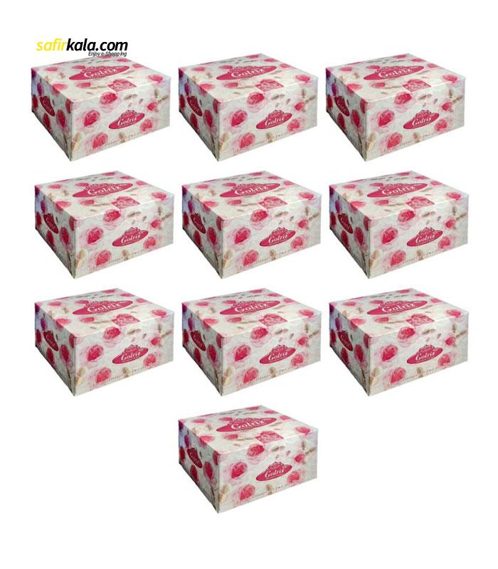 دستمال کاغذی 50 برگ گلریز مدل معطر کد 01 مجموعه 10 عددی