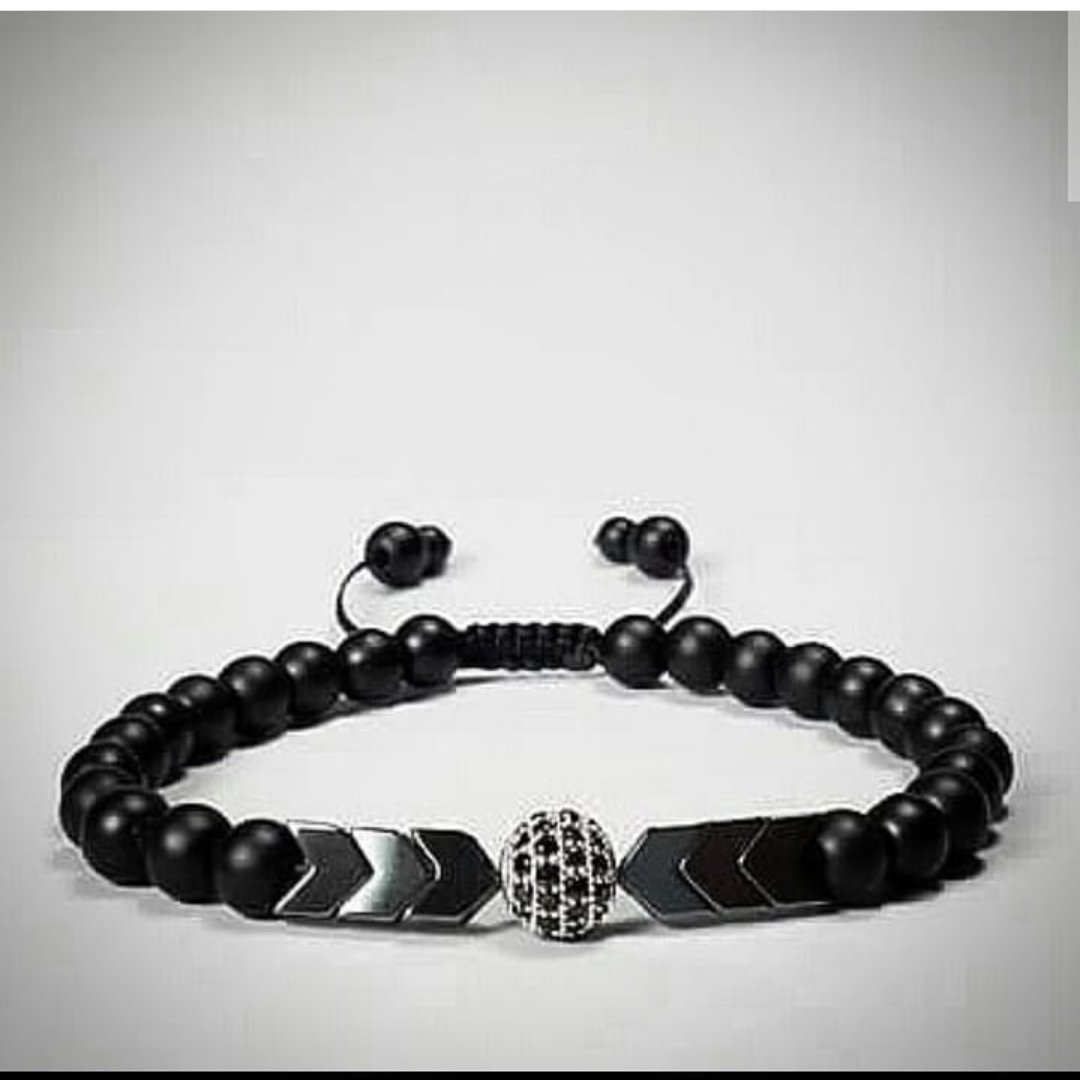 دستبند گوی سوارسکی و حدید فلشی