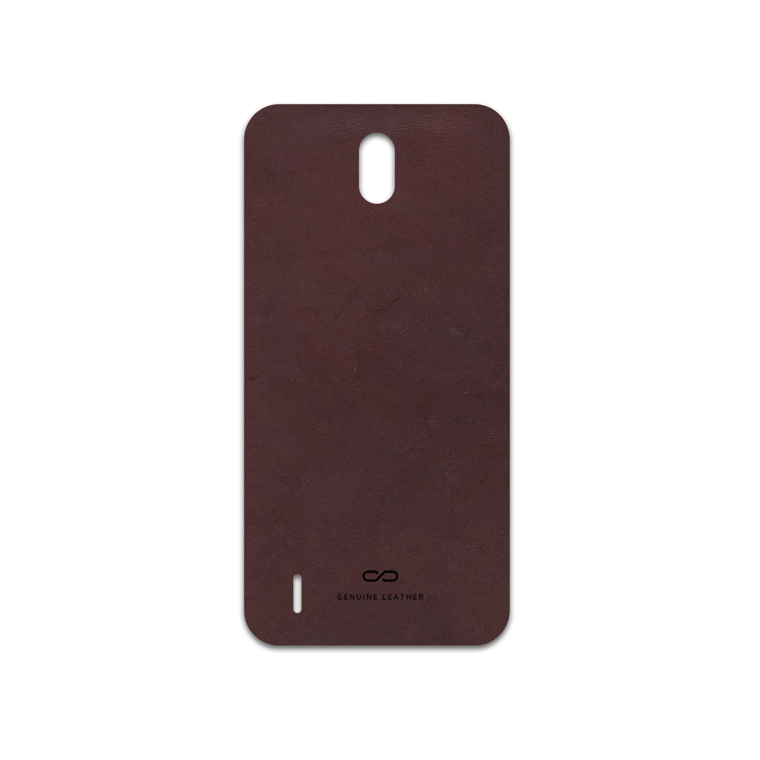 برچسب پوششی ماهوت مدل Matte-Dark-Brown-Leather مناسب برای گوشی موبایل نوکیا C1