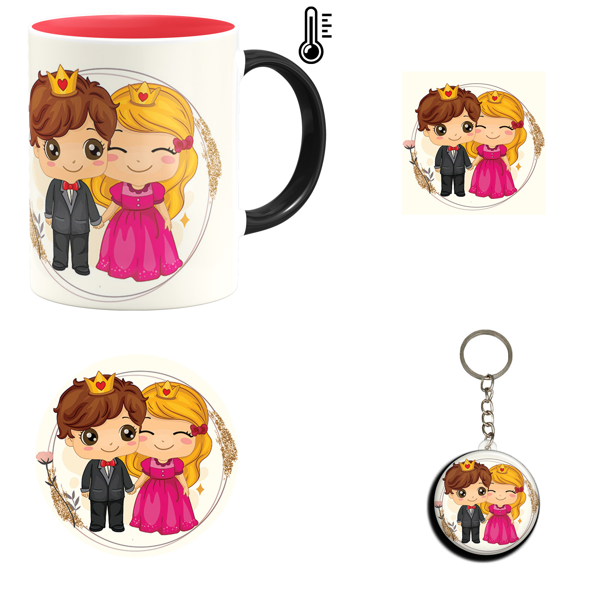 ست هدیه ماگ حرارتی مدل روز عشق طرح عاشقانه کد M95