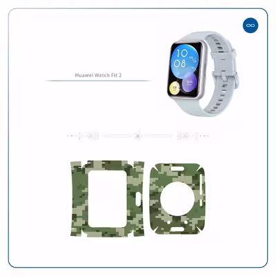 برچسب ماهوت طرح Army_Green_Pixel مناسب برای ساعت هوشمند هوآوی Watch Fit 2