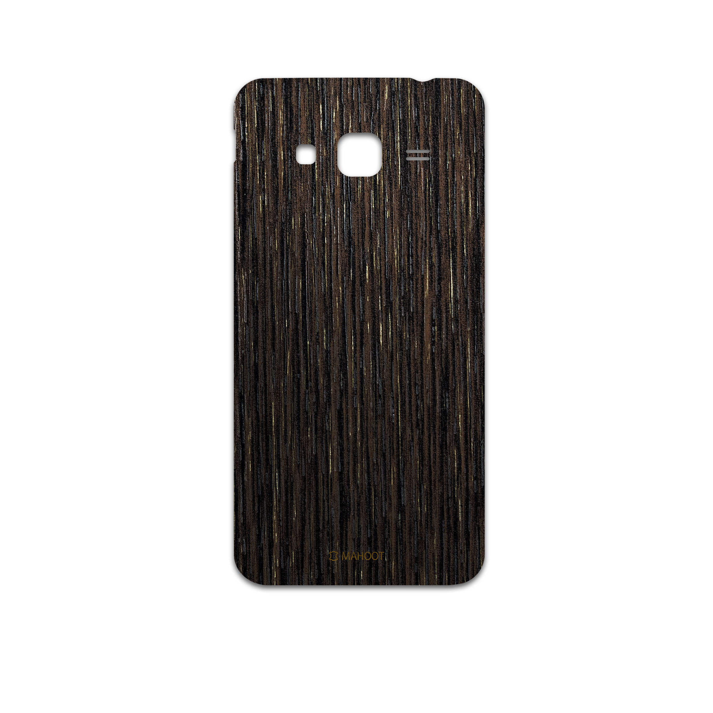 برچسب پوششی ماهوت مدل Dark-Gold-Stripes-Wood مناسب برای گوشی موبایل سامسونگ Galaxy J3 2016