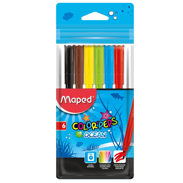 ماژیک رنگ آمیزی 6 رنگ مپد مدل ocean