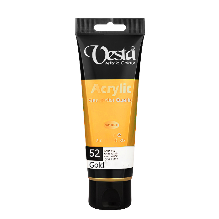 رنگ اکریلیک تکی وستا Gold 52 حجم 75 میلی لیتر