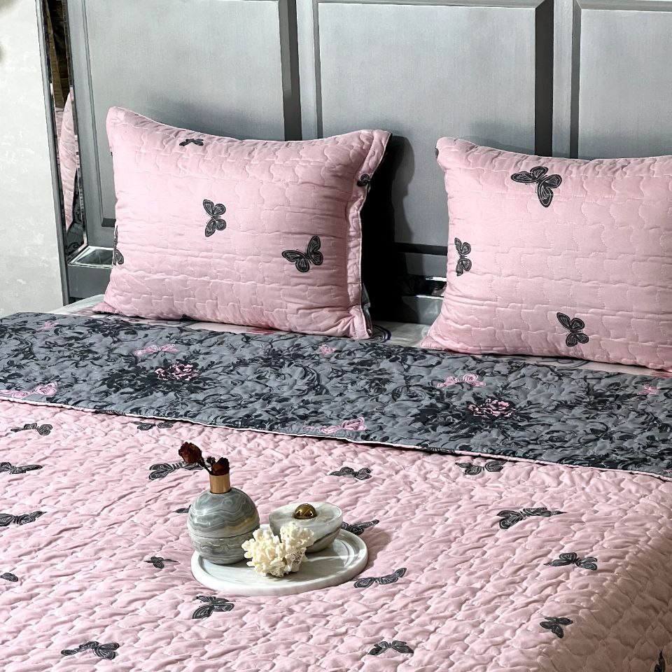 روتختی دونفره گلدار صورتی