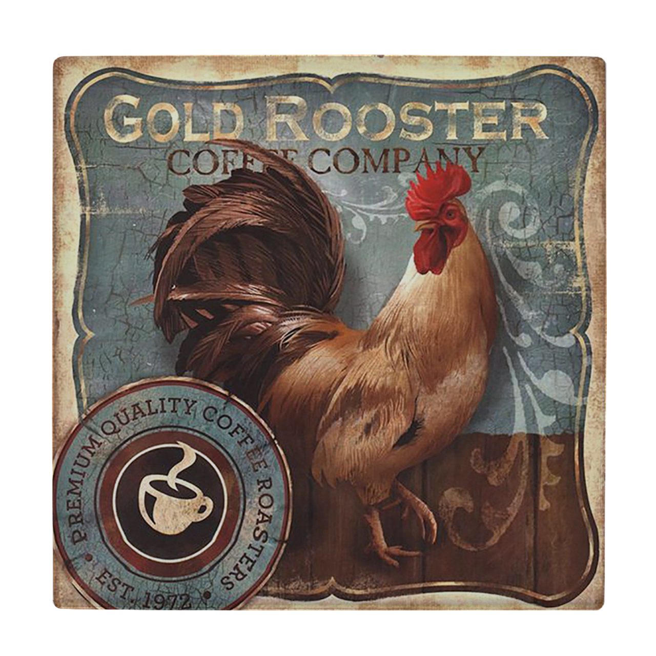 زیر لیوانی  طرح نقاشی خروس مدل لوحی کد    6050056_5008