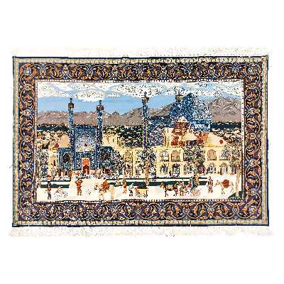 فرش دستبافت دو متری طرح میدان نقش جهان کد CS_0004