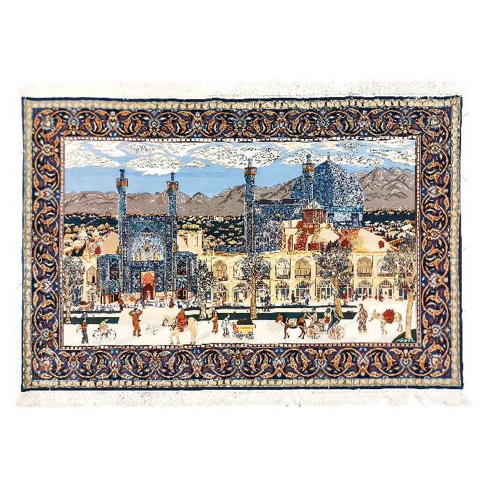 فرش دستبافت دو متری طرح میدان نقش جهان کد CS_0004