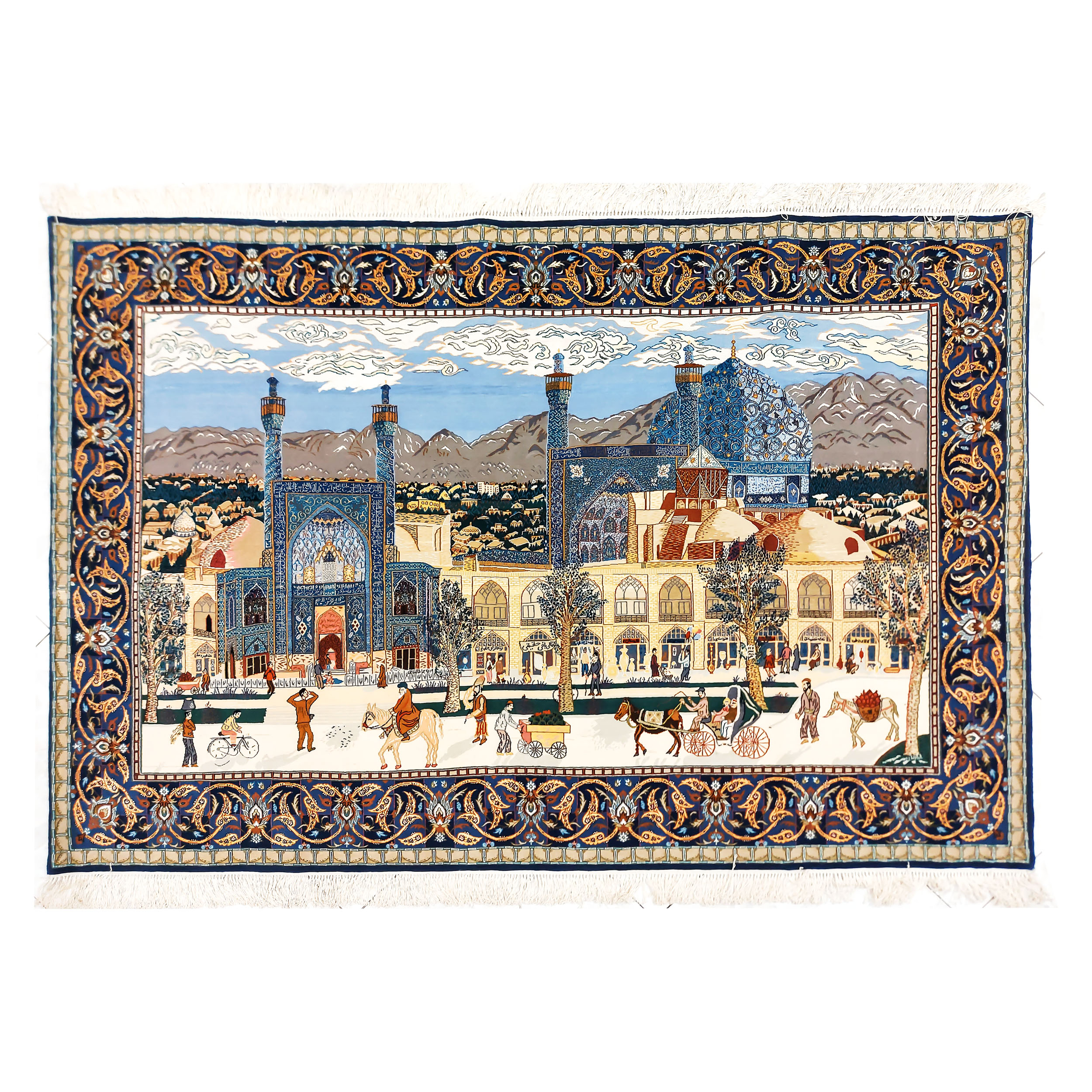 فرش دستبافت دو متری طرح میدان نقش جهان کد CS_0004