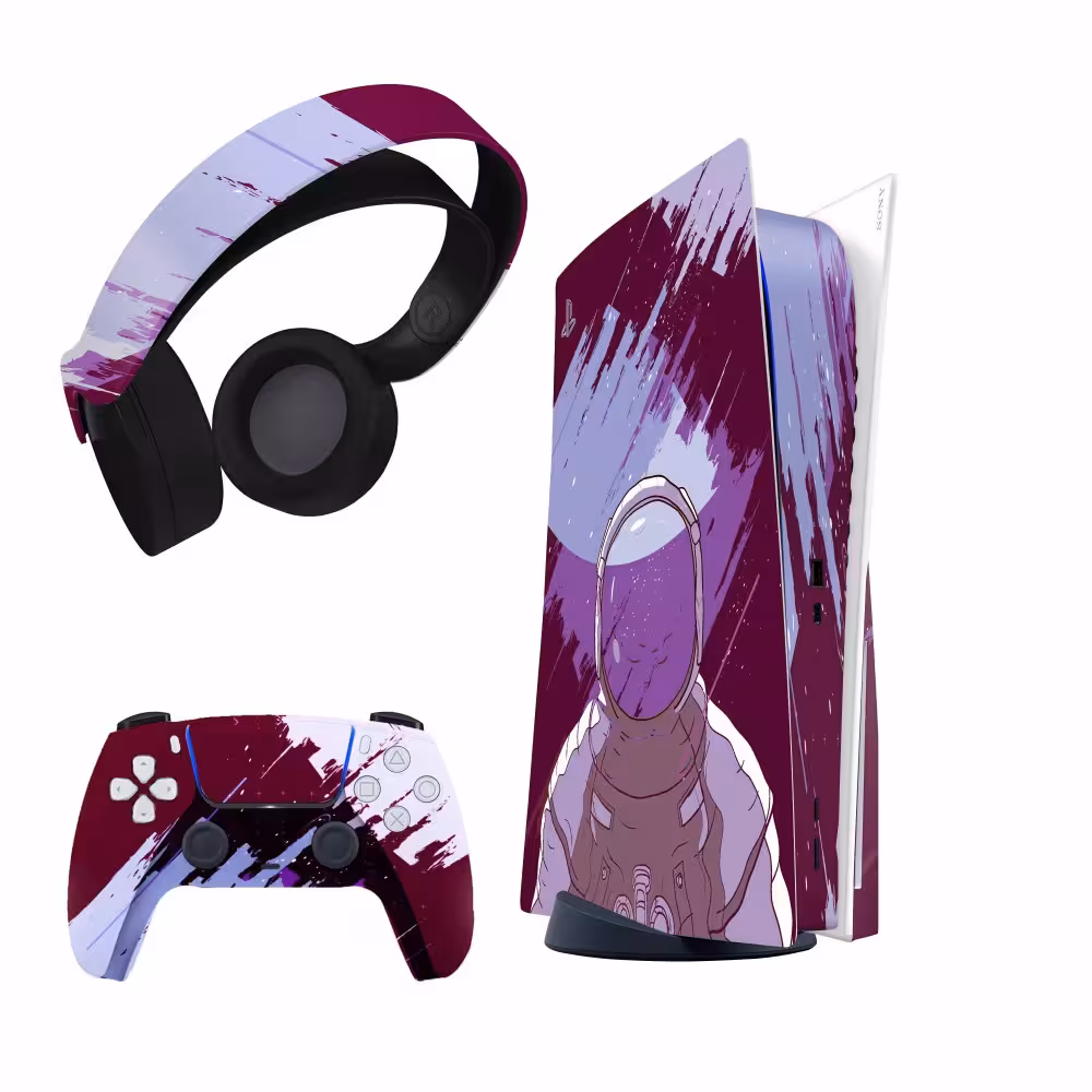 برچسب کنسول و دسته بازی و هدفون PS5 مدل Spaceman