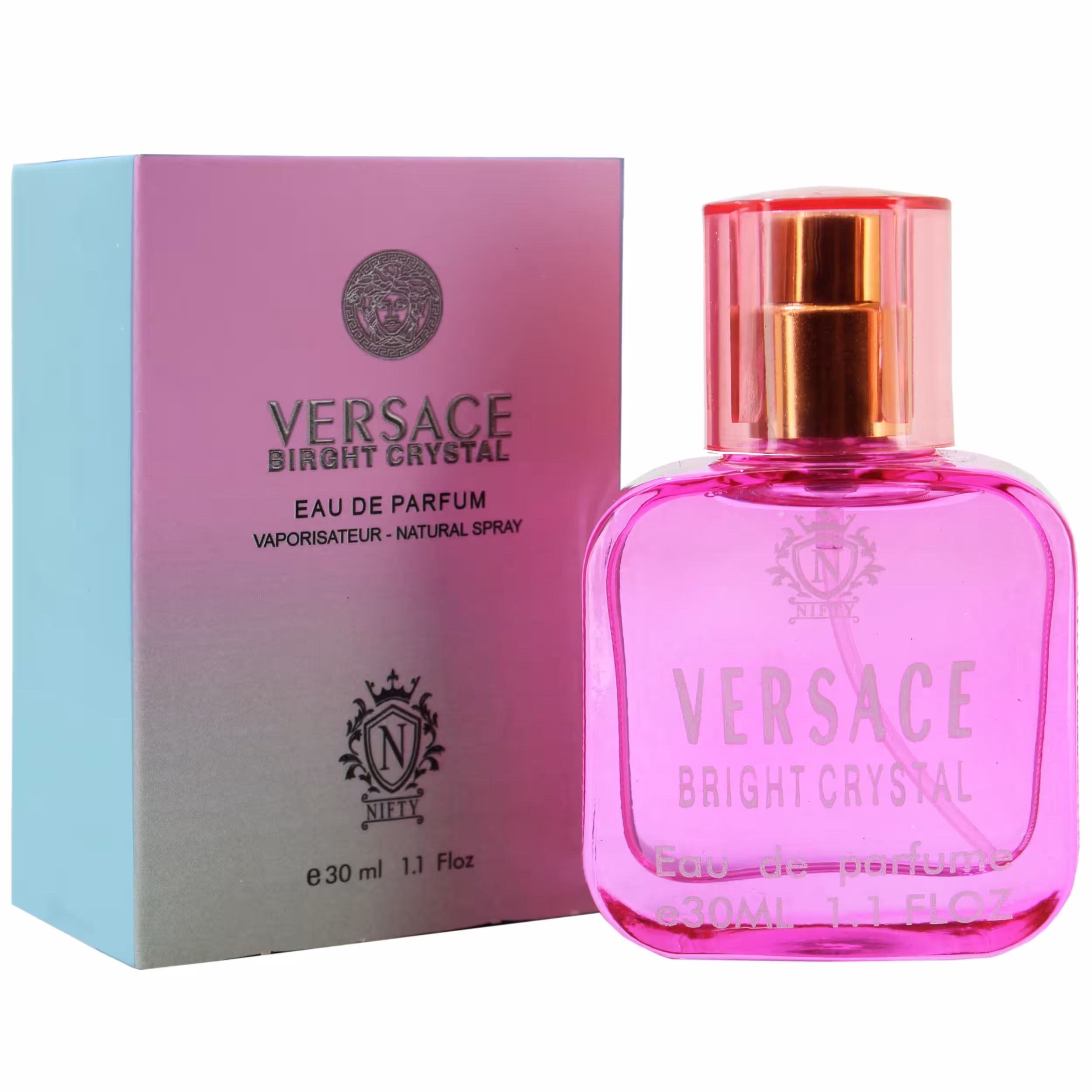 عطر جیبی زنانه نیفتی مدل ورساچ برایت کریستال حجم 30 میلی لیتر