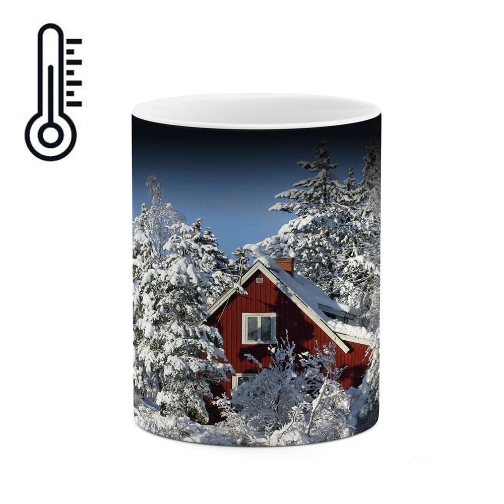 ماگ حرارتی کاکتی طرح منظره برفی مدل mgh15043