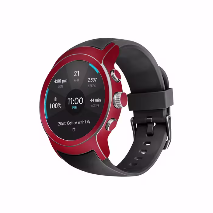 برچسب ماهوت طرح Matte Warm Red مناسب برای ساعت هوشمند ال جی Watch Sport