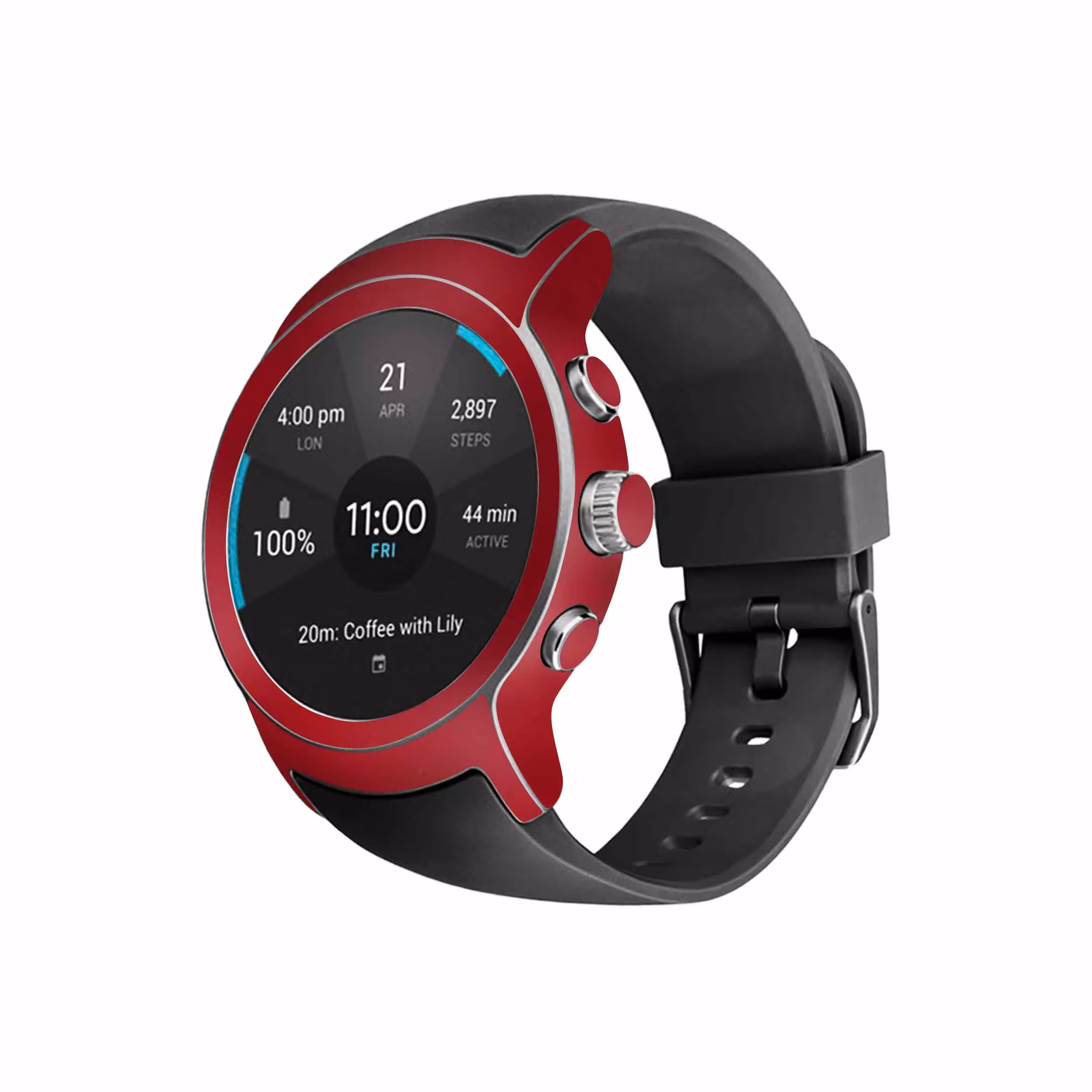 برچسب ماهوت طرح Matte Warm Red مناسب برای ساعت هوشمند ال جی Watch Sport