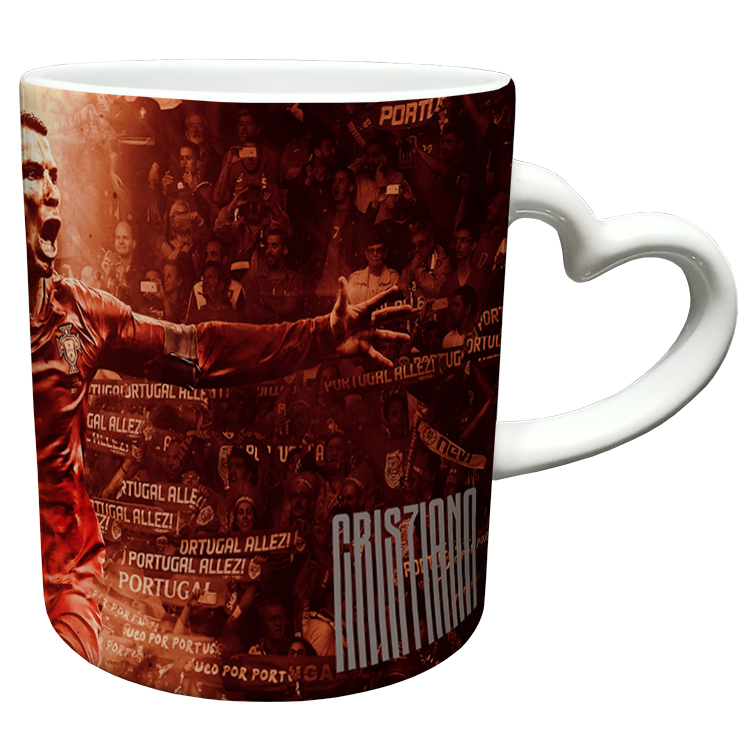 ماگ مدل دسته قلبی طرح رونالدو کد 257