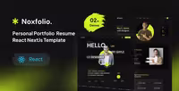 دانلود قالب Noxfolio React NextJs قالب رزومه و پورتفولیو