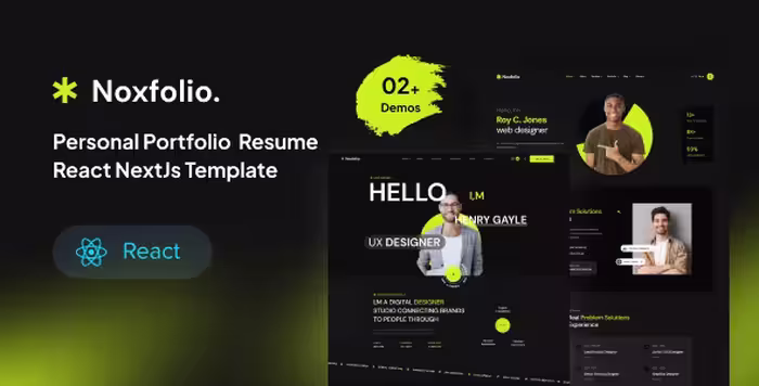 دانلود قالب Noxfolio React NextJs قالب رزومه و پورتفولیو