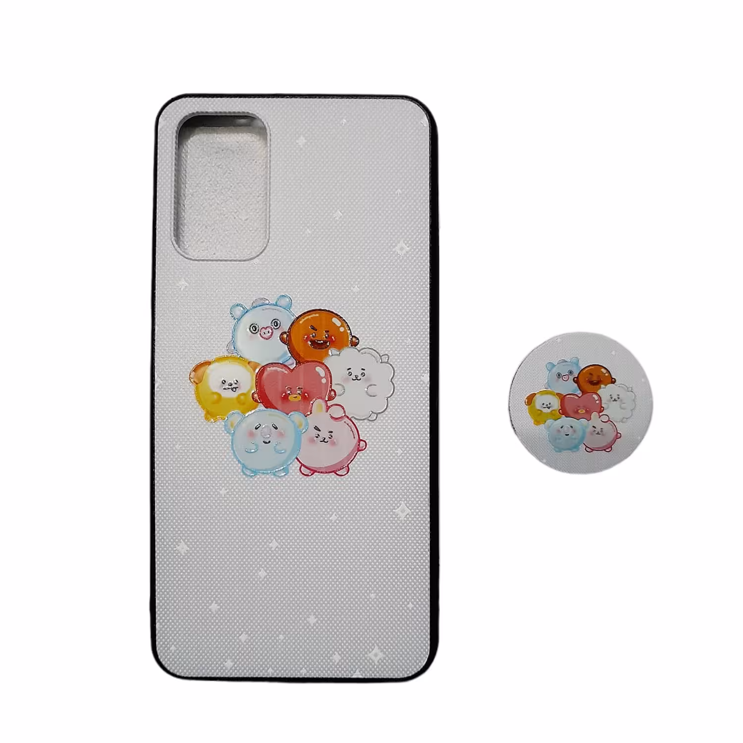 کاور طرح آبرنگی مدل a03s مناسب برای گوشی موبایل سامسونگ Galaxy A03S / A02S / M02S به همراه پاپ سوکت