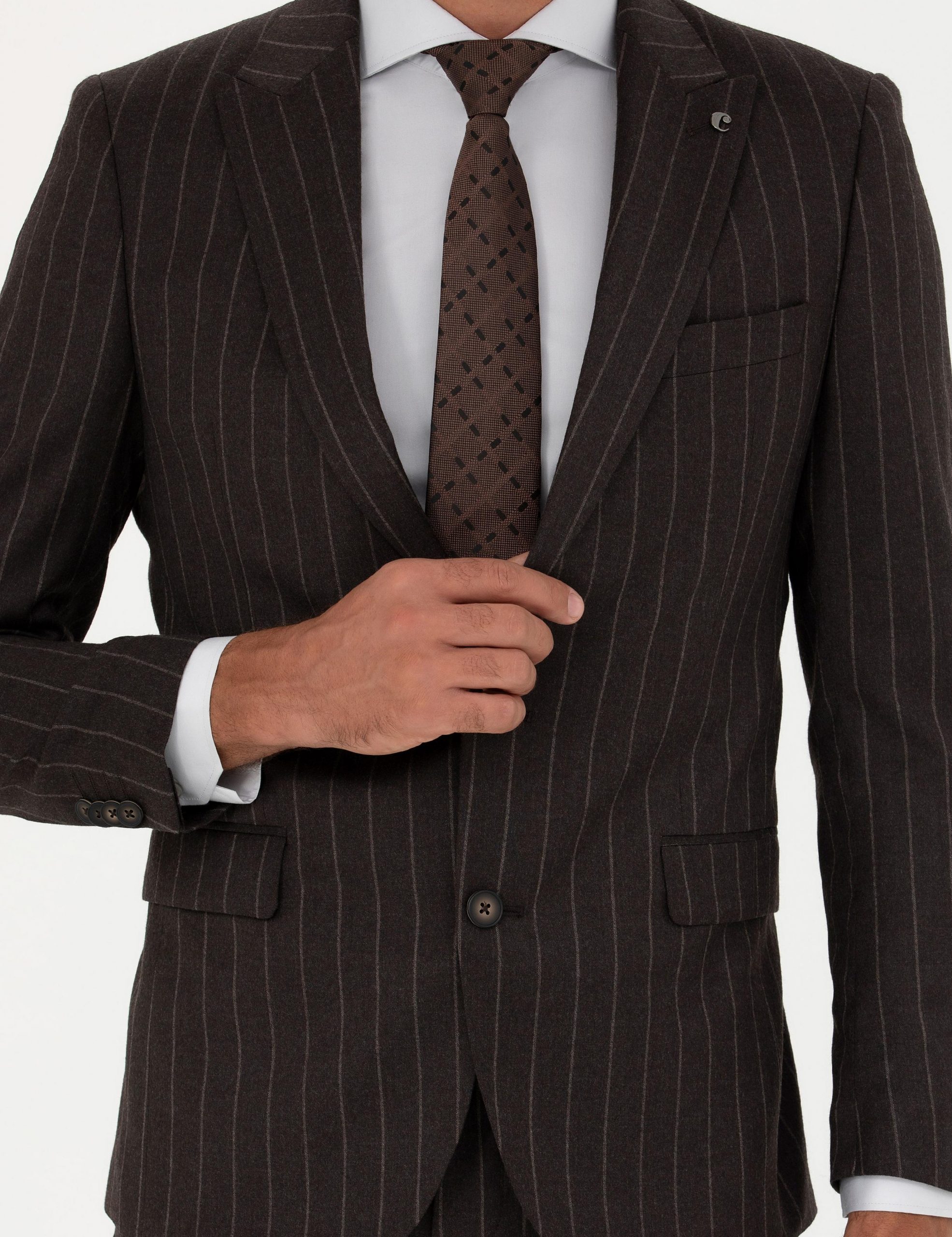 کت و شلوار مردانه قهوه ای کاشارل