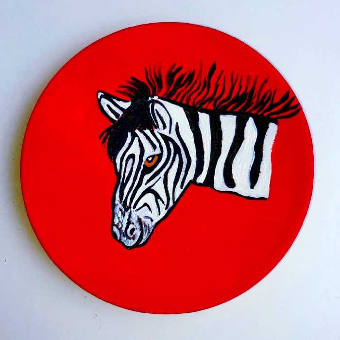 بشقاب سفالی اکرلیک سایز  1 طرح گور