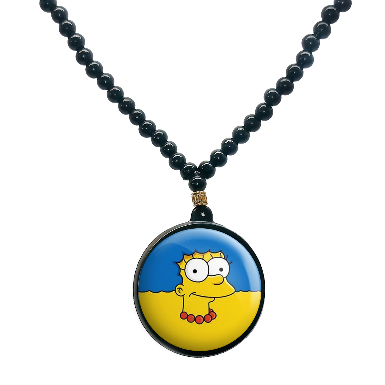 گردنبند پرمانه طرح سیمپسون ها کد pmd.8528 مدل دو طرفه