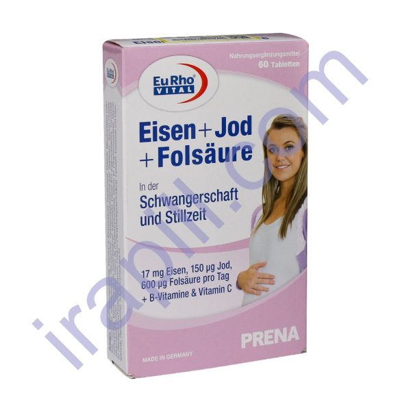 قرص آیرون و ید و اسید فولیک یوروویتال 60 عدد