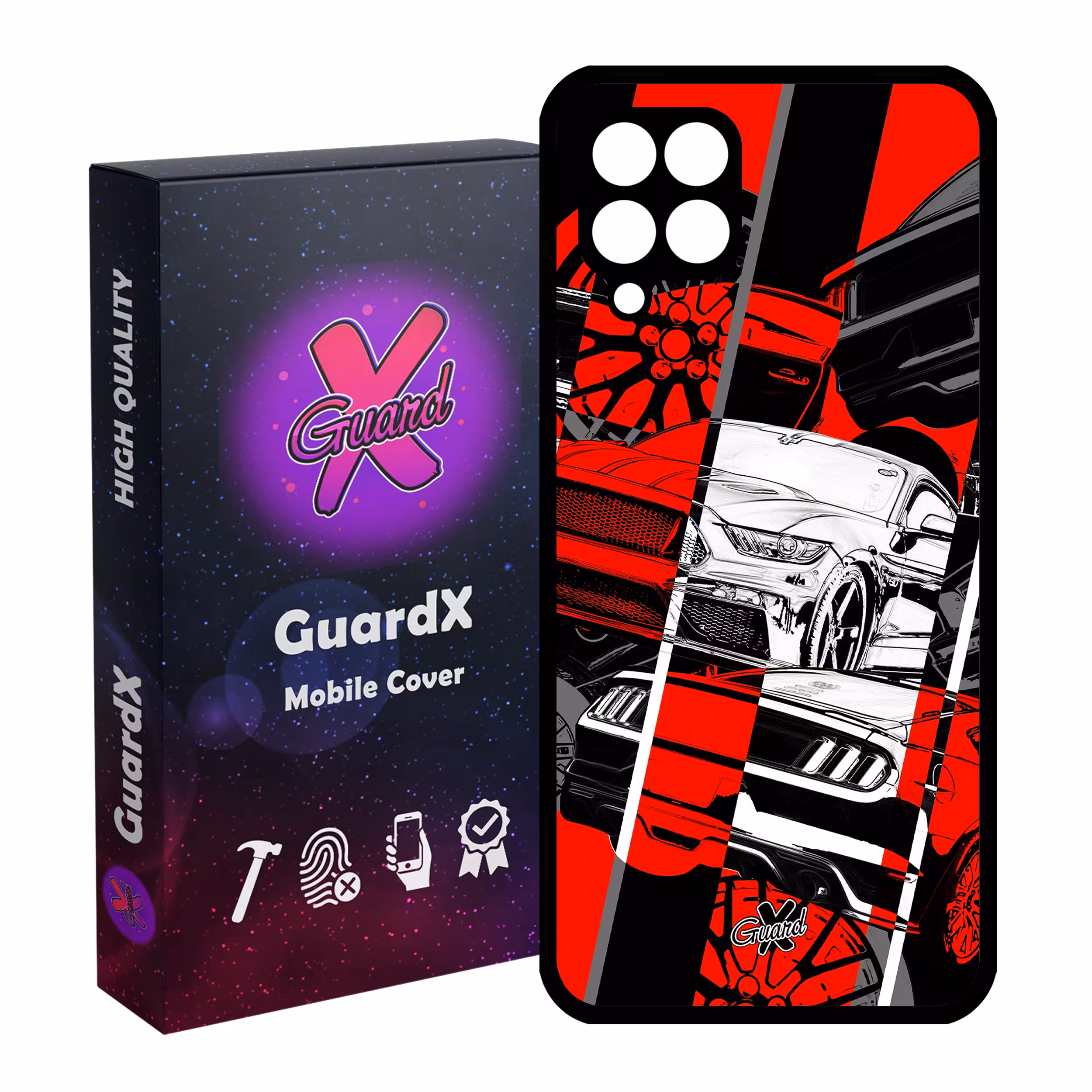 کاور گارد ایکس طرح خودرو مدل Glass10218 مناسب برای گوشی موبایل سامسونگ Galaxy A12