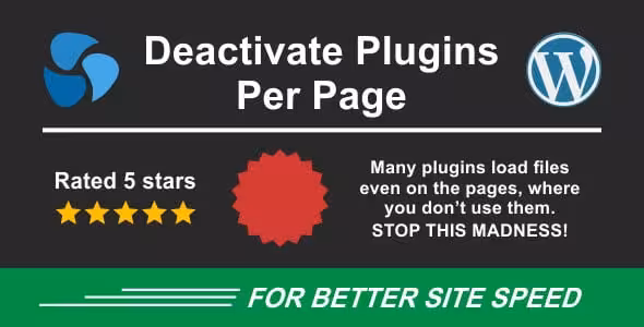 دانلود افزونه Deactivate Plugins Per Page برای وردپرس