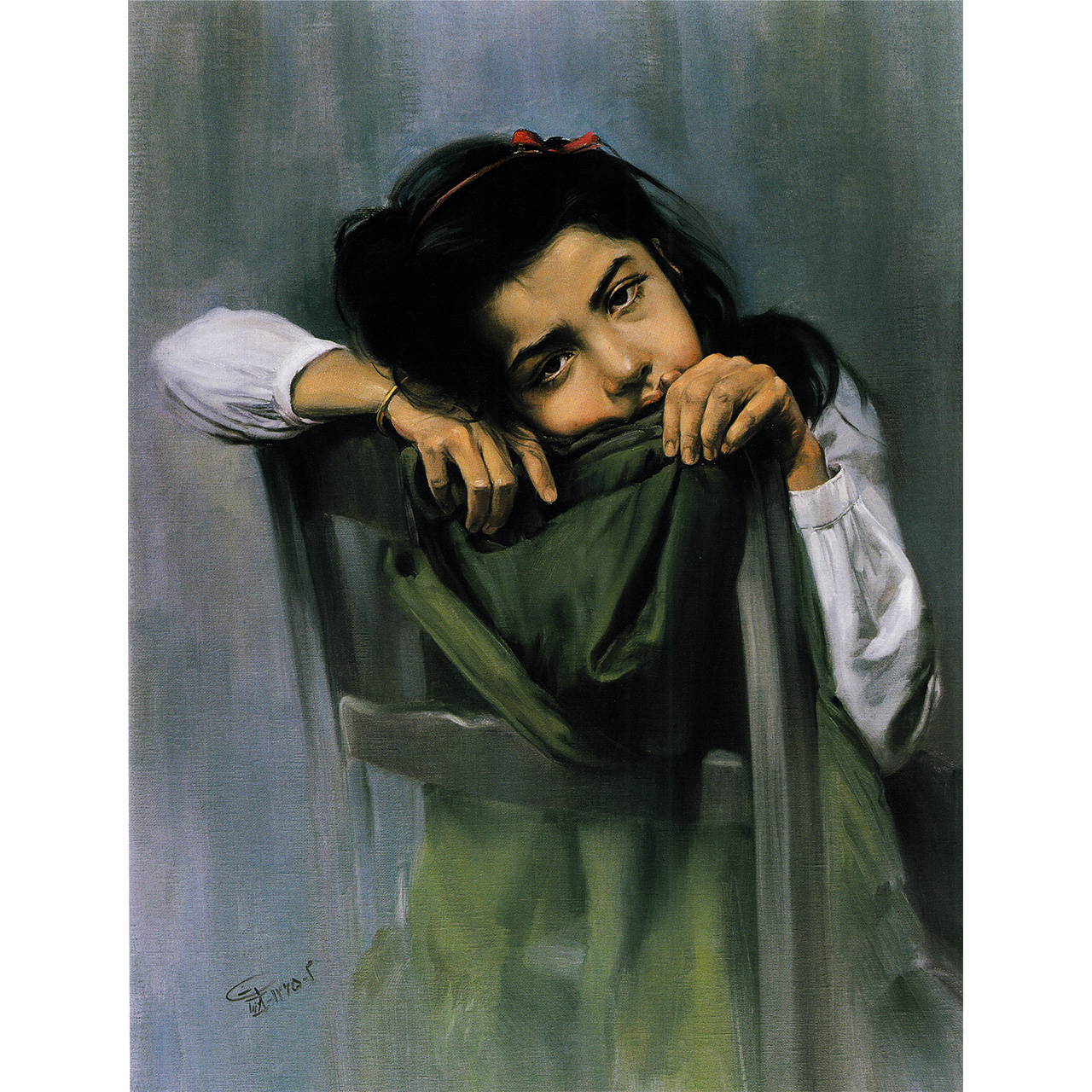 تابلو شاسی چاپ سی طرح دختر غمگین