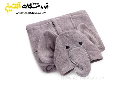 حوله پالتویی کودک سلین طرح فیل نوک مدادی سایز 6-7