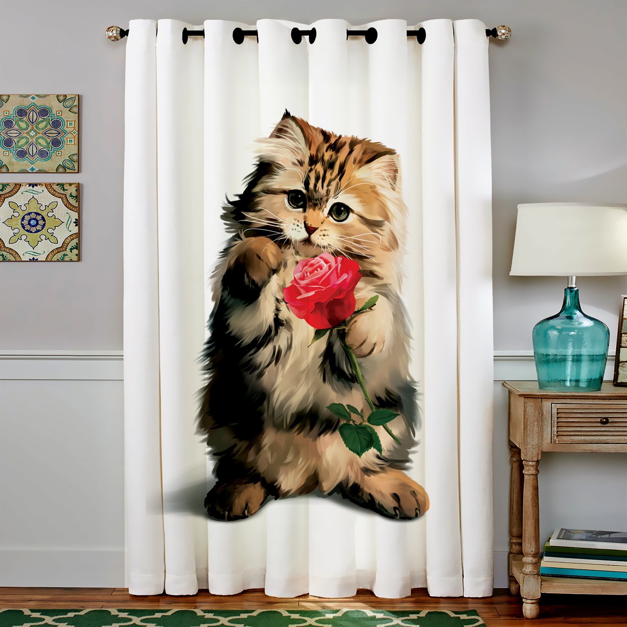 پرده مخمل رنس مدل C4-50043 ارتفاع 190 سانتی متر