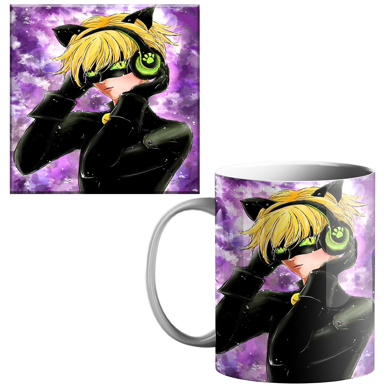 ماگ طرح دختر کفشدوزکی کد 60 به همراه زیر لیوانی 